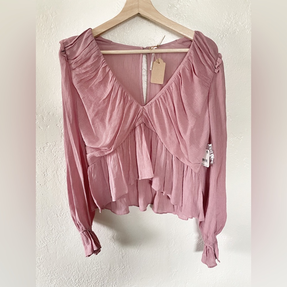 Free People✨ Daia Peplum Blouse- Mountain Flower - Picture 3 of 9